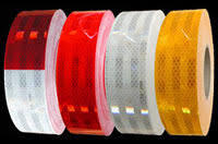 2" X 50YD DOT-C2 CONSPICUITY TAPE ROLL, 6" RED / 6" WHITE SECTIONS, 8MIL